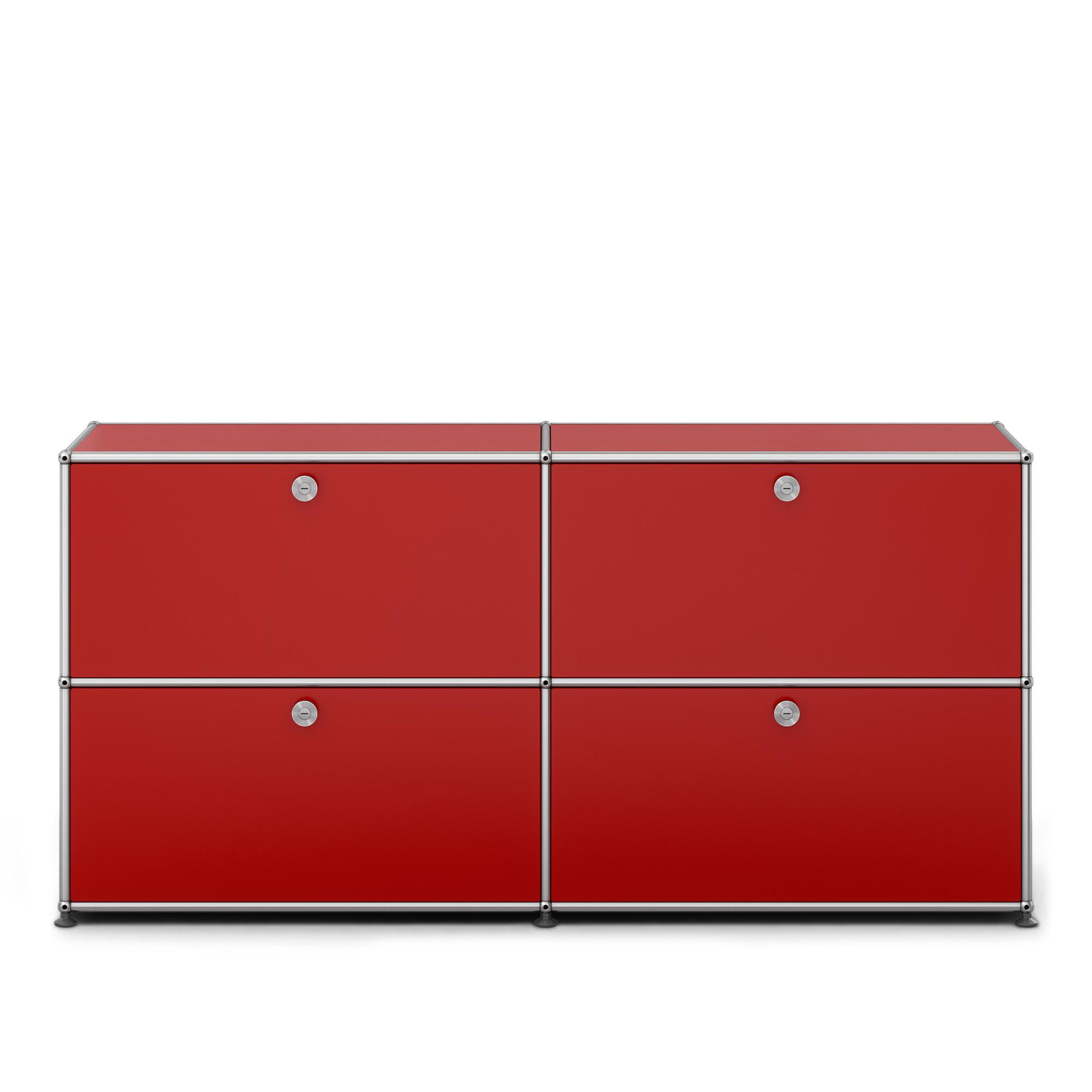 USM - USM Haller Sideboard E2 USM Ruby Red - Sideboards - Fritz Haller & Paul Schärer - Röd - Metall