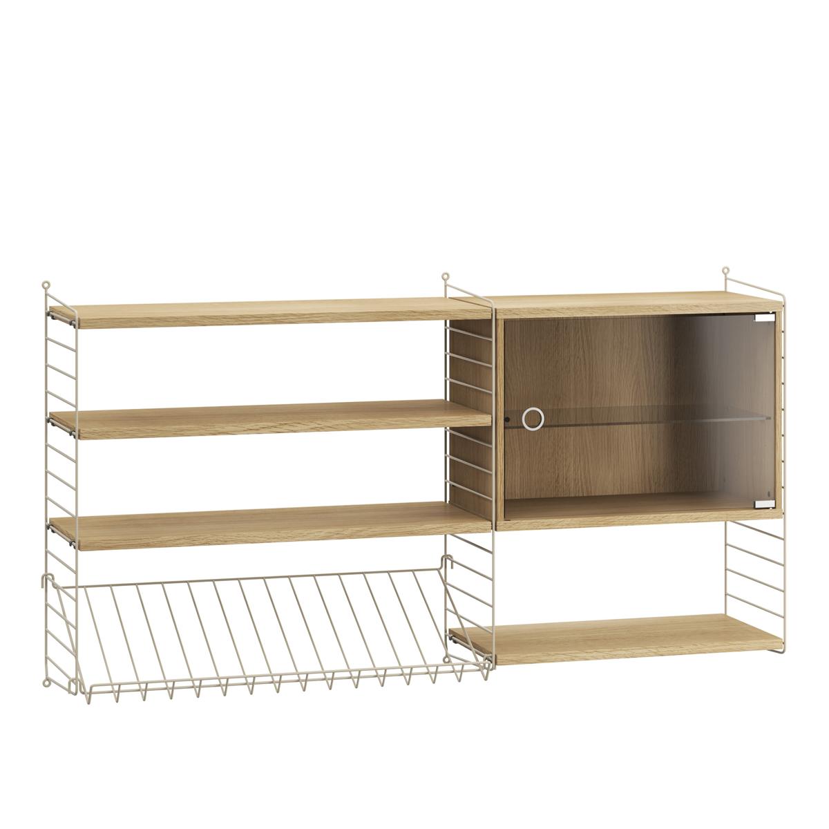 String - Vardagsrum Hyllsystem S Ek / Beige - Träfärgad