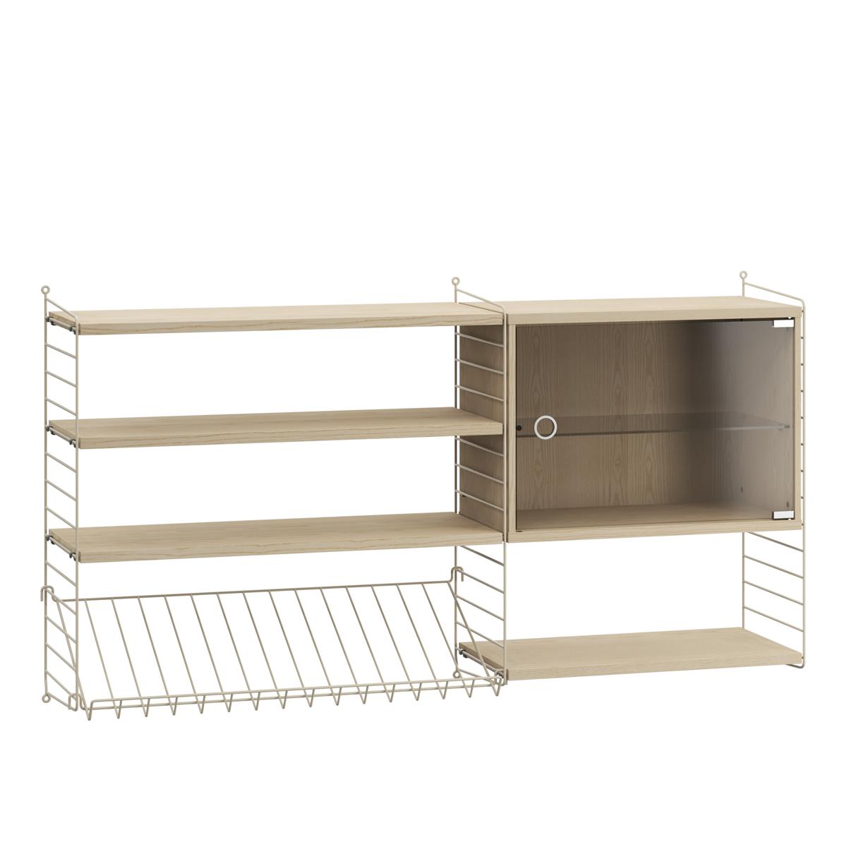 String - Vardagsrum Hyllsystem S Ask / Beige - Träfärgad