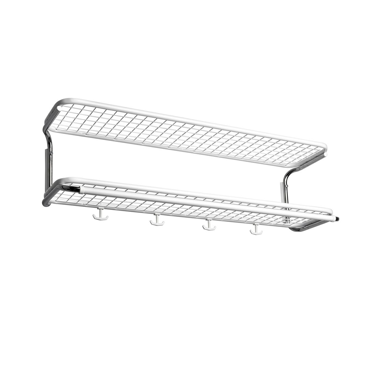 Essem Design - Classic 650 Hatthylla Vit/Krom, 100 cm - Hatthyllor och skohyllor - Gunnar Bolin - Silver,Vit - Metall/Plast