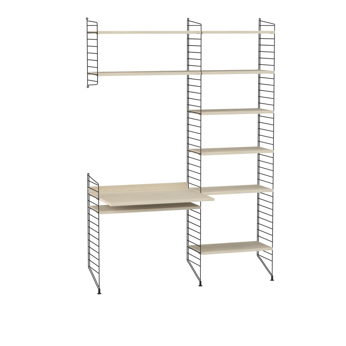 String - Kontor Hyllsystem G Ask / Svart - Träfärgad