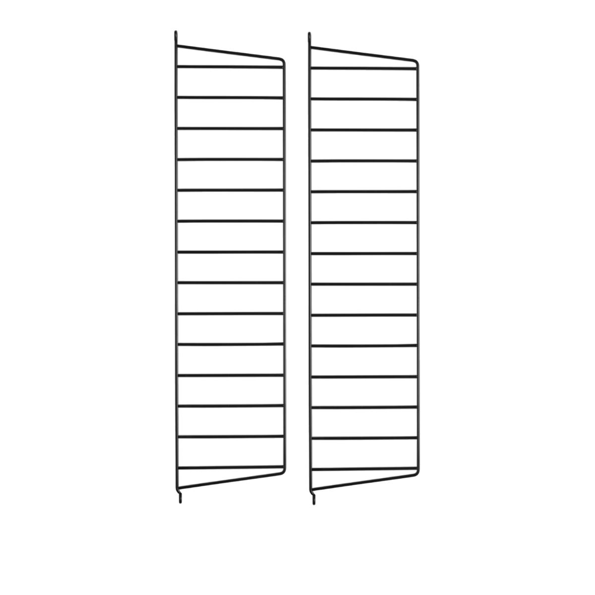 String - Väggavel 75 x 20 cm 2-pack svart - Hyllsystem - Svart - Metall