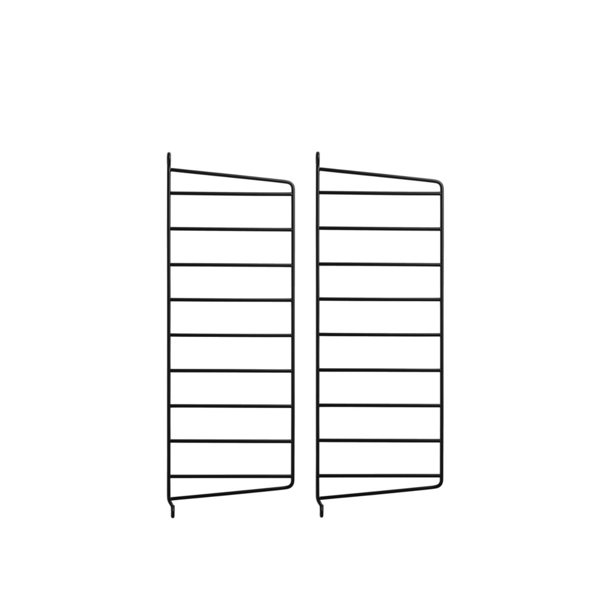 String - Väggavel 50 x 20 cm 2-pack svart - Hyllsystem - Svart - Metall