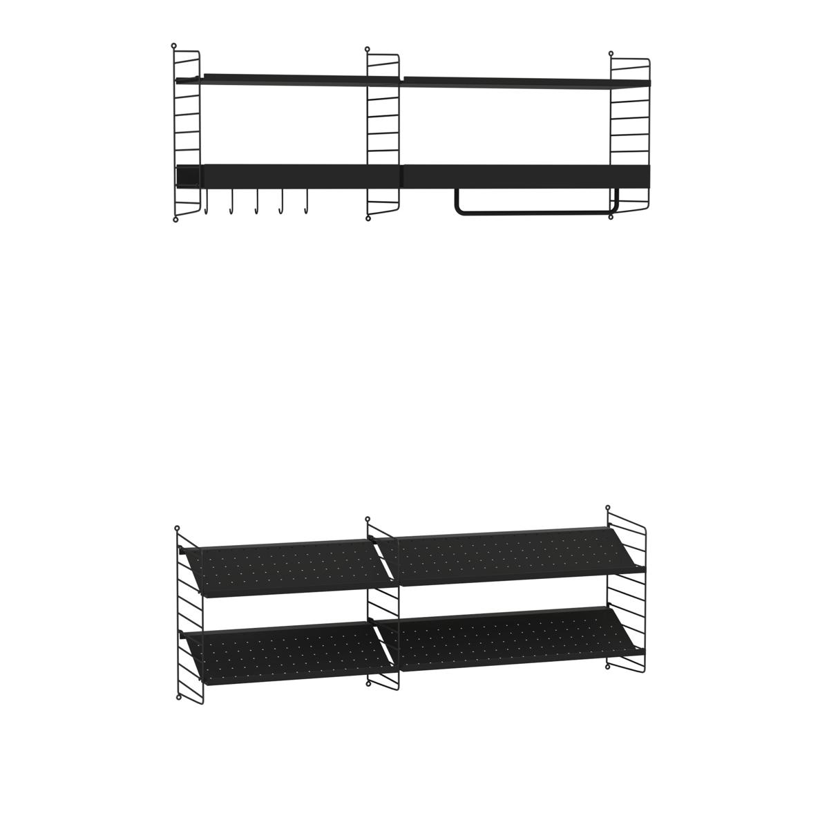 String - Hall hyllsystem H black svart/svart - Hyllor & Hyllsystem - Nils Strinning