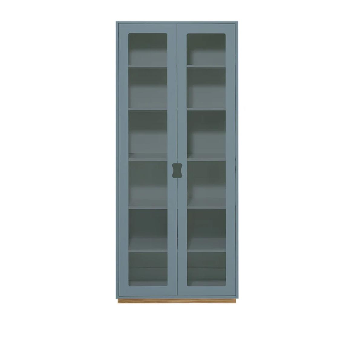 Asplund - Snow Cabinet F D30 Glass Doors - Nordic Blue, Ek Sockel - Skåp och vitrinskåp -  Thomas Sandell & Jonas Bohlin - Blå - Trä