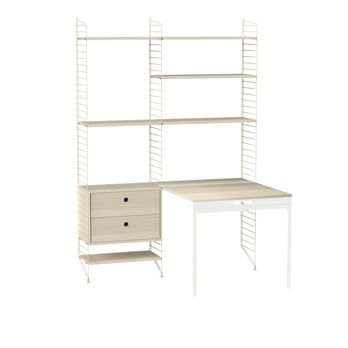 String - Kontor Hyllsystem E Ask / Beige - Träfärgad