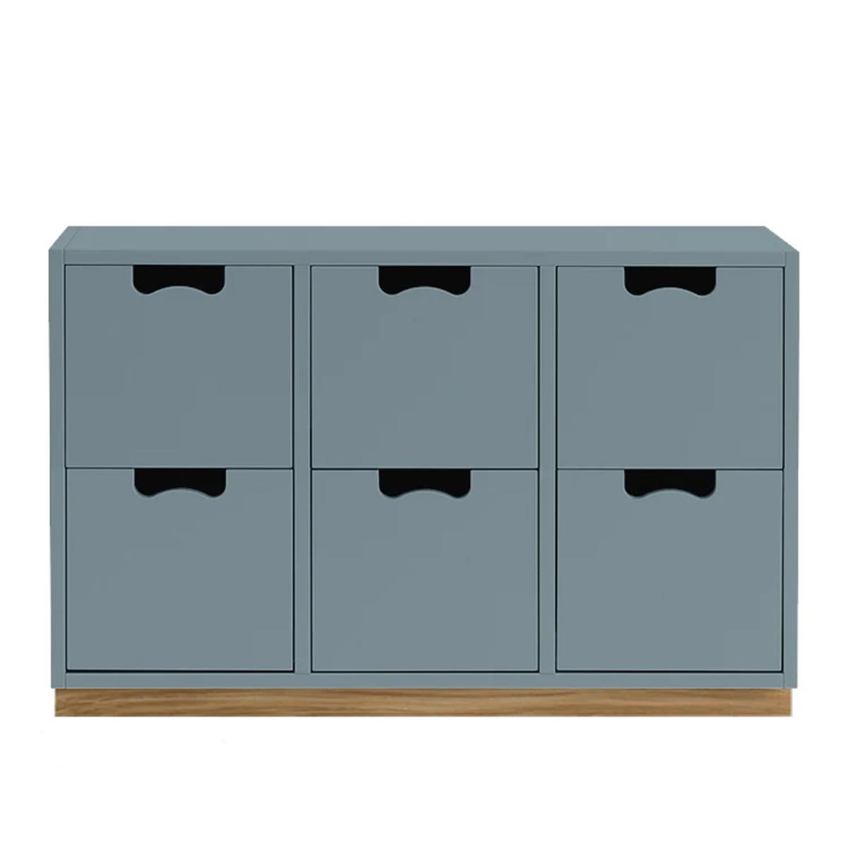 Asplund - Snow Drawer B2 - Nordic Blue, Ek Sockel - Byråer -  Thomas Sandell & Jonas Bohlin - Blå - Trä