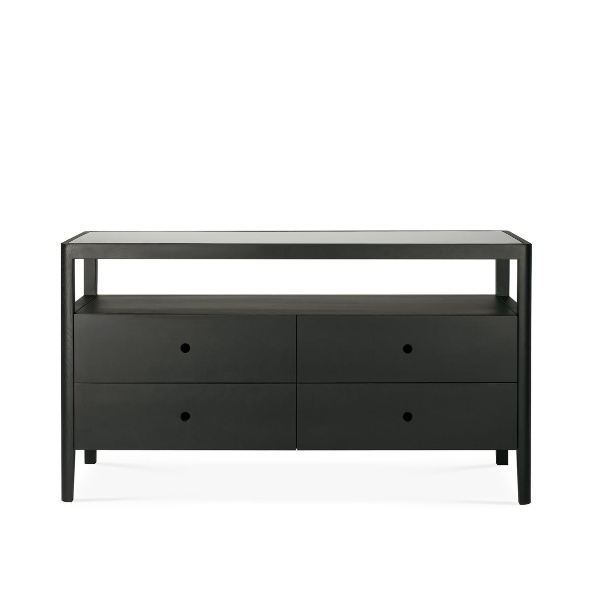 Ethnicraft - Spindle Dresser - Varnished Oak - Black - 4 Drawers - Byråer - Nathan Yong - Svart - Trä