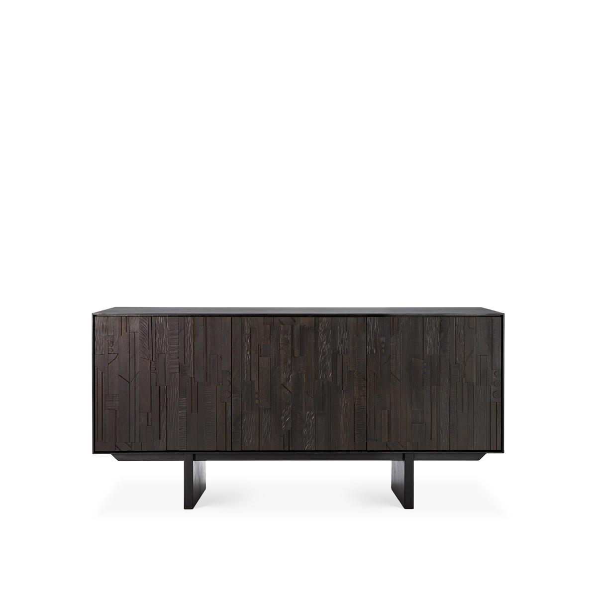 Ethnicraft - Mosaic Sideboard - Varnished Teak - Off Black - 3 Doors - Sideboards - Alain Van Havre - Svart - Trä