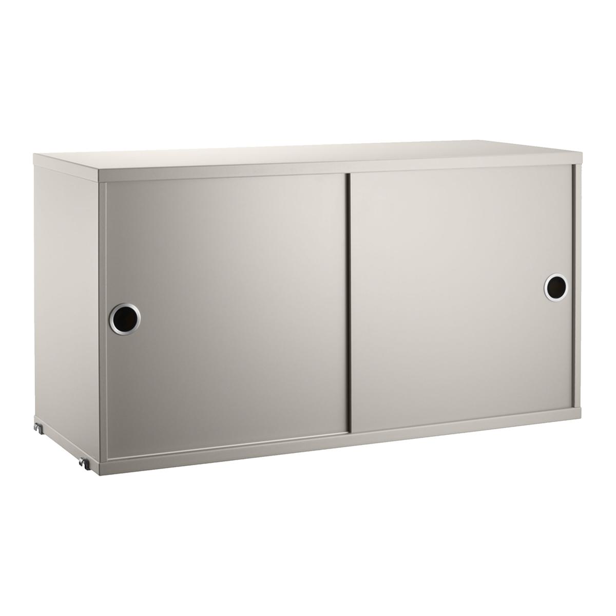 String - Skåp med skjutdörrar 78 x 20 cm beige - Hyllsystem - Nils Strinning - Beige - Metall