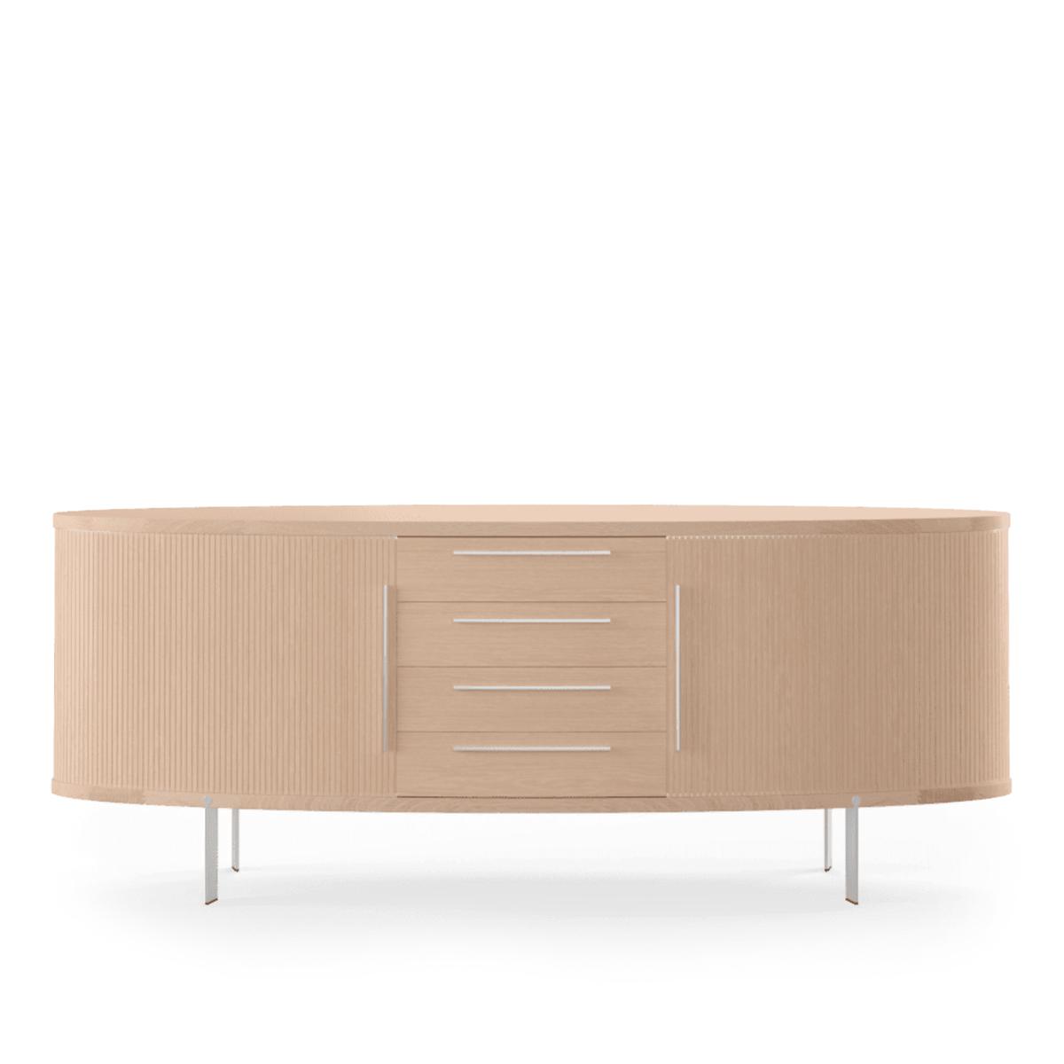 Naver Collection - AK 1300 Skänk, Såpad ek, Ben i rostfritt stål - Skänkar och sideboards - Nissen & Gehl - Träfärgad - Metall/Trä