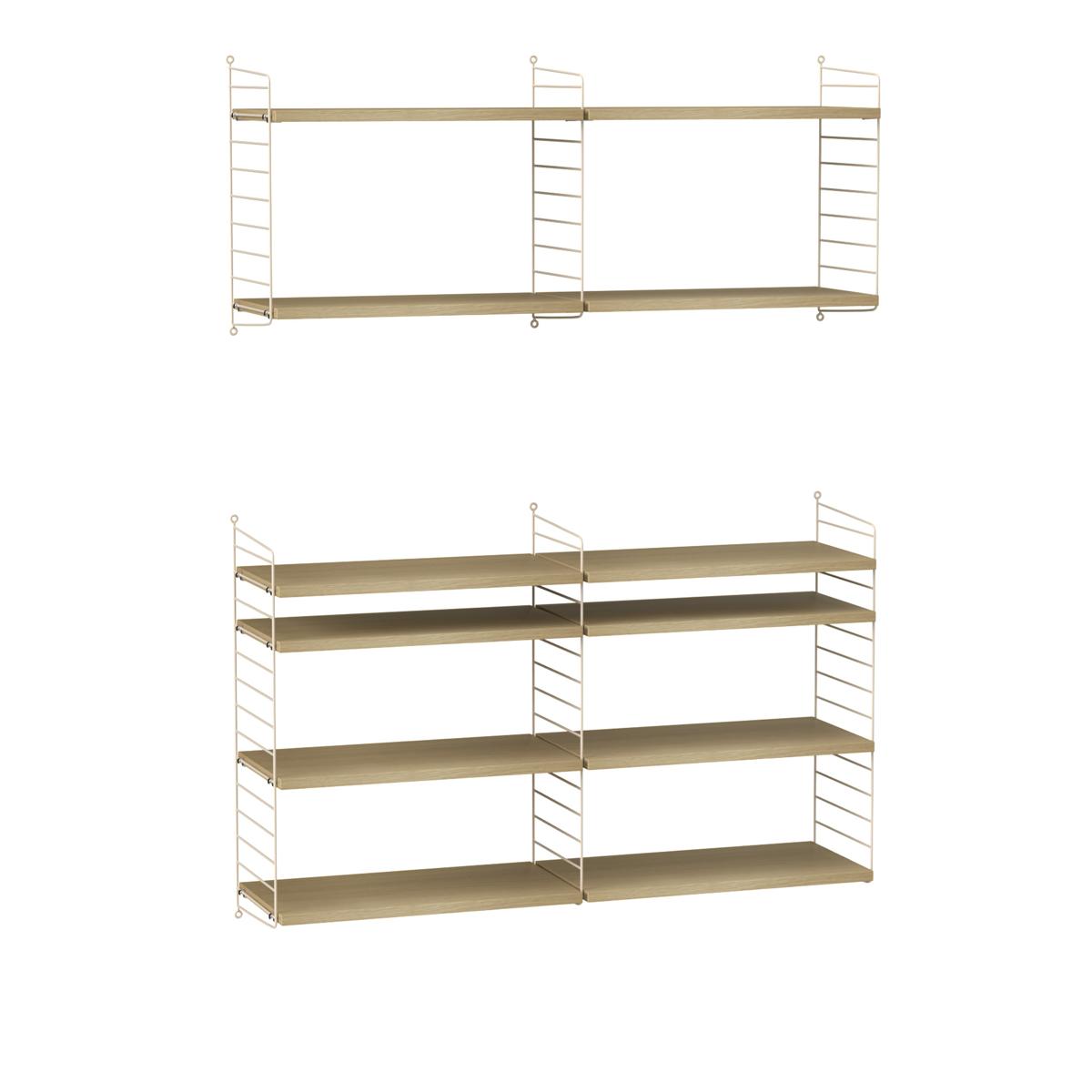 String - Vardagsrum hyllsystem N ek/beige - Träfärgad
