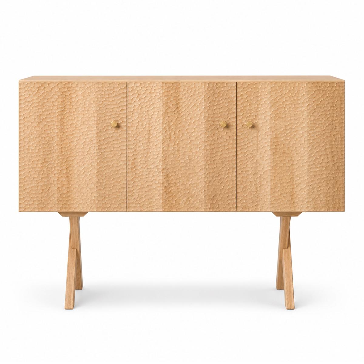 Zanat - Touch Sideboard, 3 doors/Massivt trä, Oljad ek 129 cm - Skänkar och sideboards - Studioilse - Träfärgad - Trä