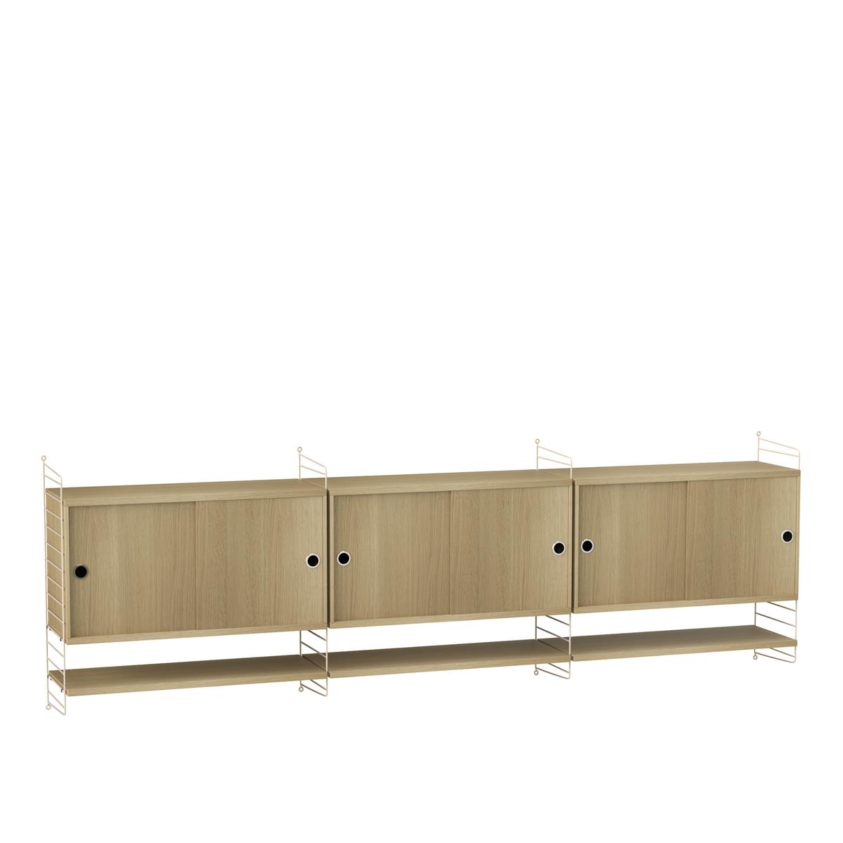 String - Vardagsrum Hyllsystem F Ek / Beige - Träfärgad