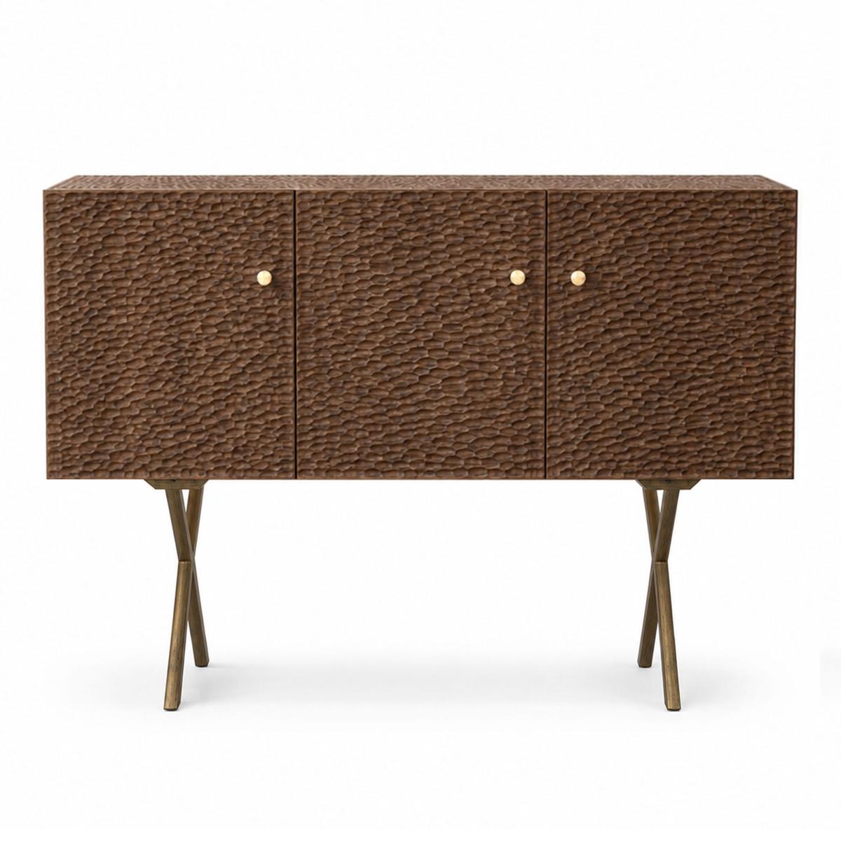 Zanat - Touch Sideboard, 3 doors/Brons, Oljad valnöt 129 cm - Skänkar och sideboards - Studioilse - Träfärgad - Trä