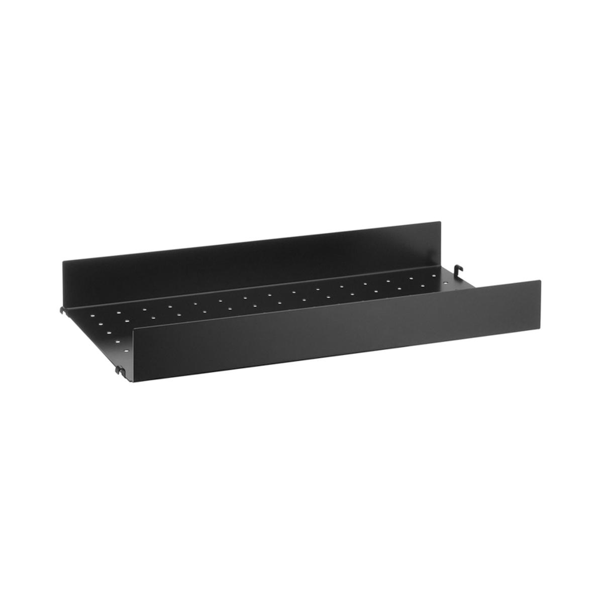 String - Metallhyllplan hög kant 58 x 30 cm svart - Hyllor & Hyllsystem - Svart - Metall