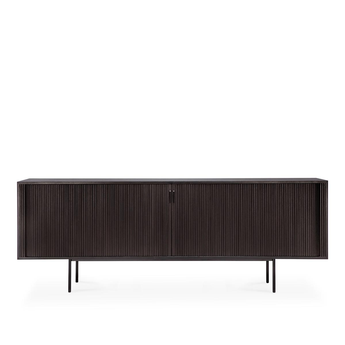 Ethnicraft - Roller Max Sideboard - Varnished Teak - Off Black - 2 Sliding Doors 224 cm - Sideboards - Alain Van Havre - Svart - Trä