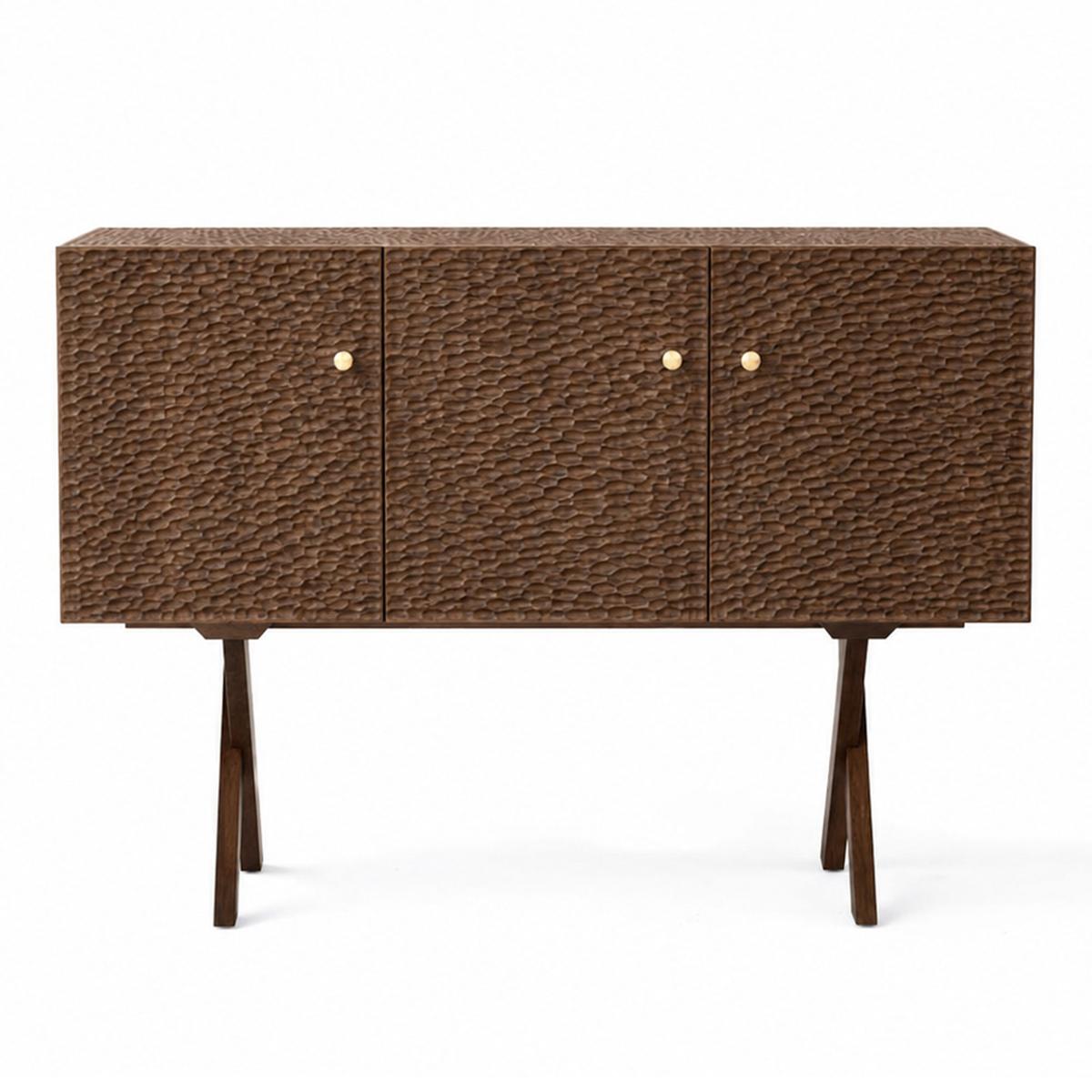 Zanat - Touch Sideboard, 3 doors/Massivt trä, Oljad valnöt 129 cm - Skänkar och sideboards - Studioilse - Träfärgad - Trä