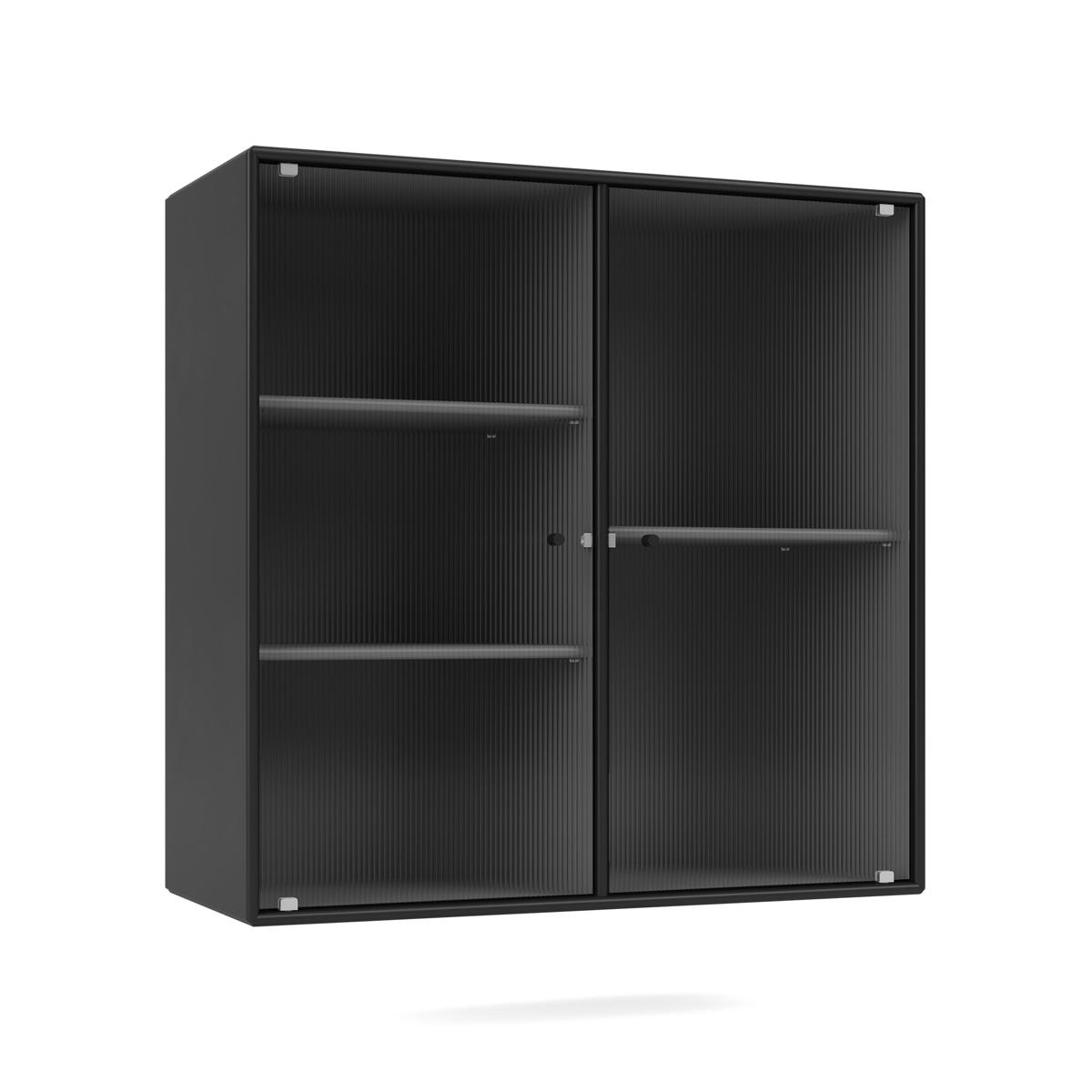Montana - Ripple Ii – Vitrine Cabinet 05-Black 04 Suspension Rails - Skåp och vitrinskåp - Peter J. Lassen - Svart - Trä