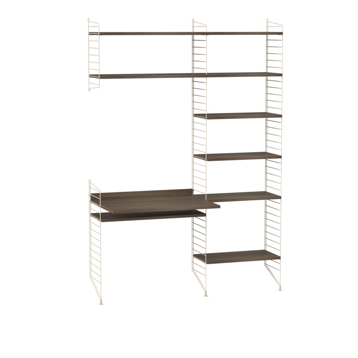 String - Kontor Hyllsystem G Valnöt / Beige - Träfärgad