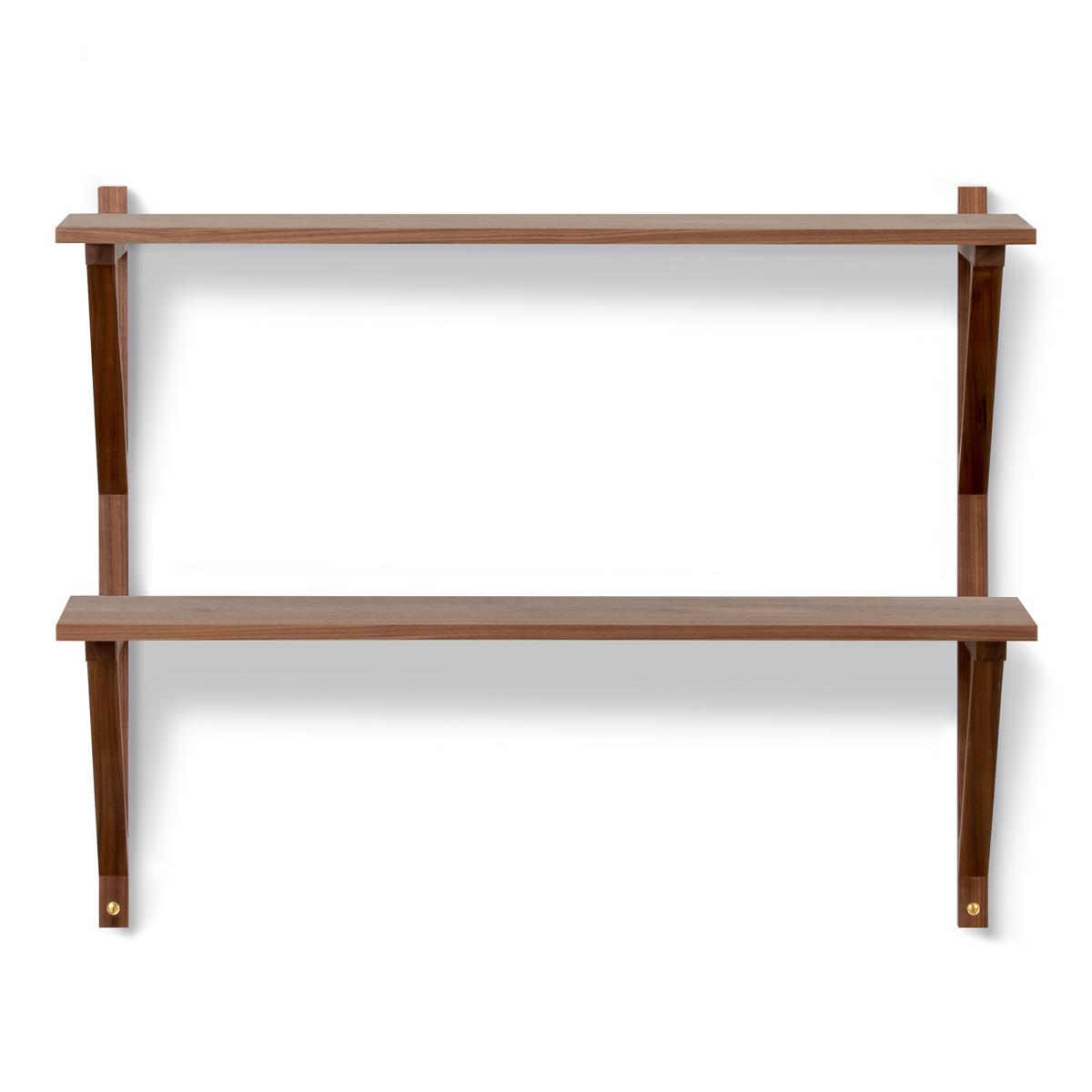 Fredericia Furniture - BM29 Shelf - 1 compartment - 2 shelves - DxWxH: 26x78x61 cm - Walnut lacquer - Vägghyllor - Børge Mogensen - Träfärgad - Trä