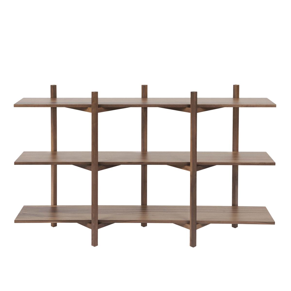 HEM - Zig Zag Shelf Low - Walnut - Hyllsystem - Studio deFORM - Träfärgad - Trä