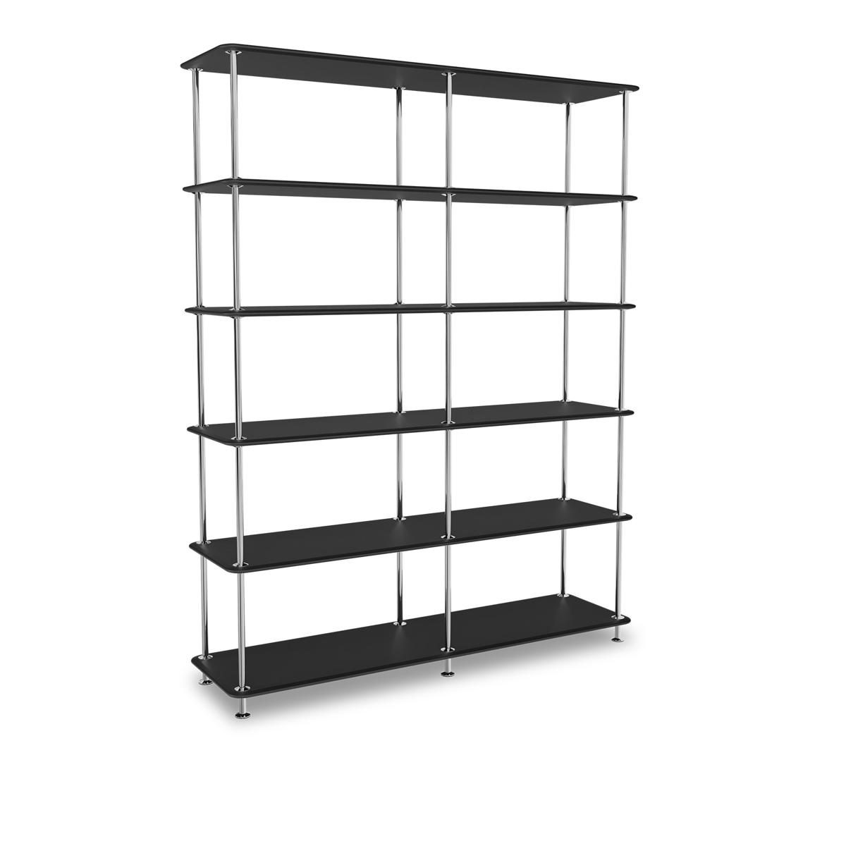 Montana - Montana Free 550000 207-Blackstructure 44C-Chrome - Hyllor & Hyllsystem - Jakob Wagner - Svart - Metall/Trä