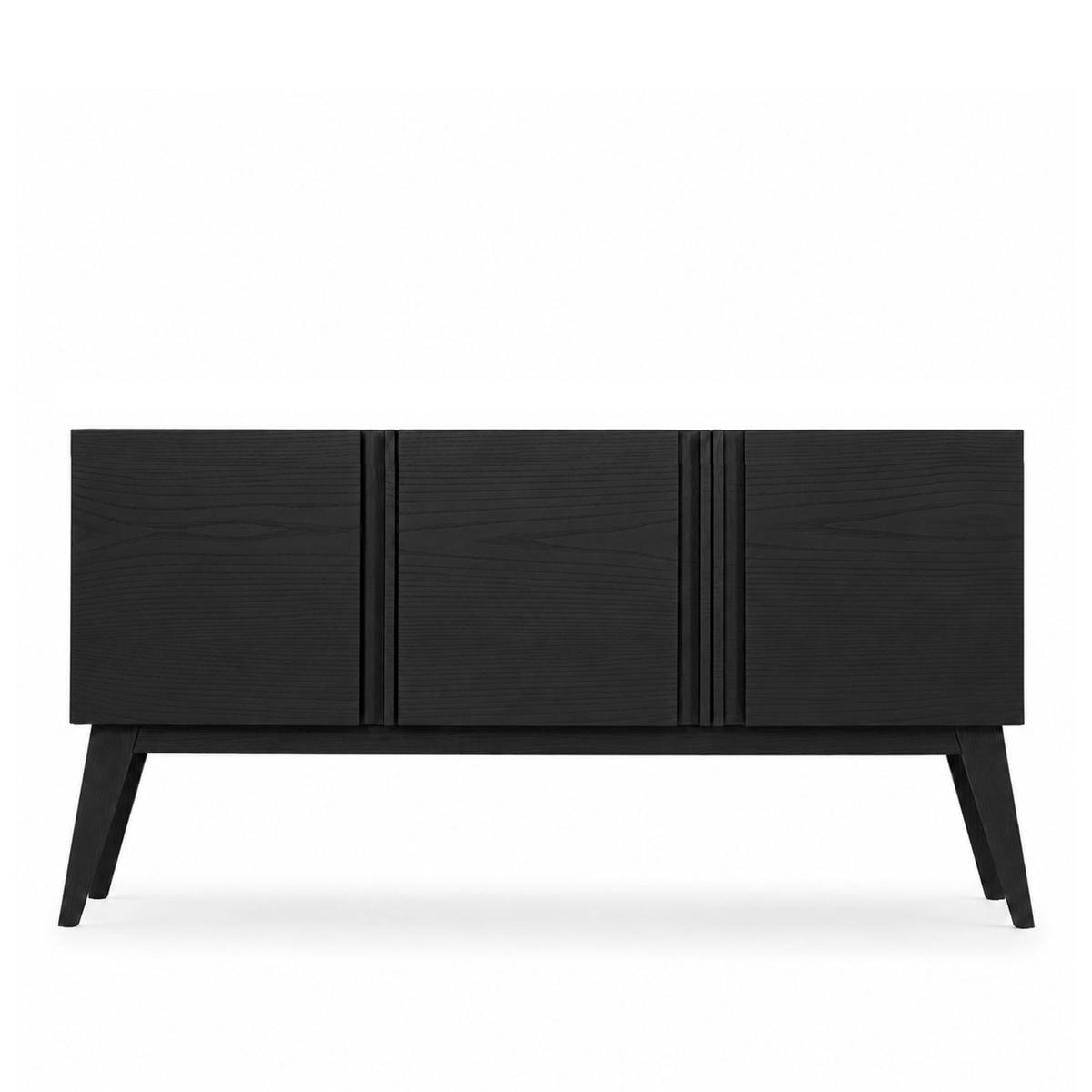 Fogia - Boss Sideboard 3 Dörrar, Betsad Ask, Svart, Träskiva, Träunderrede - Skänkar och sideboards - Bo Westerdahl - Svart - Trä