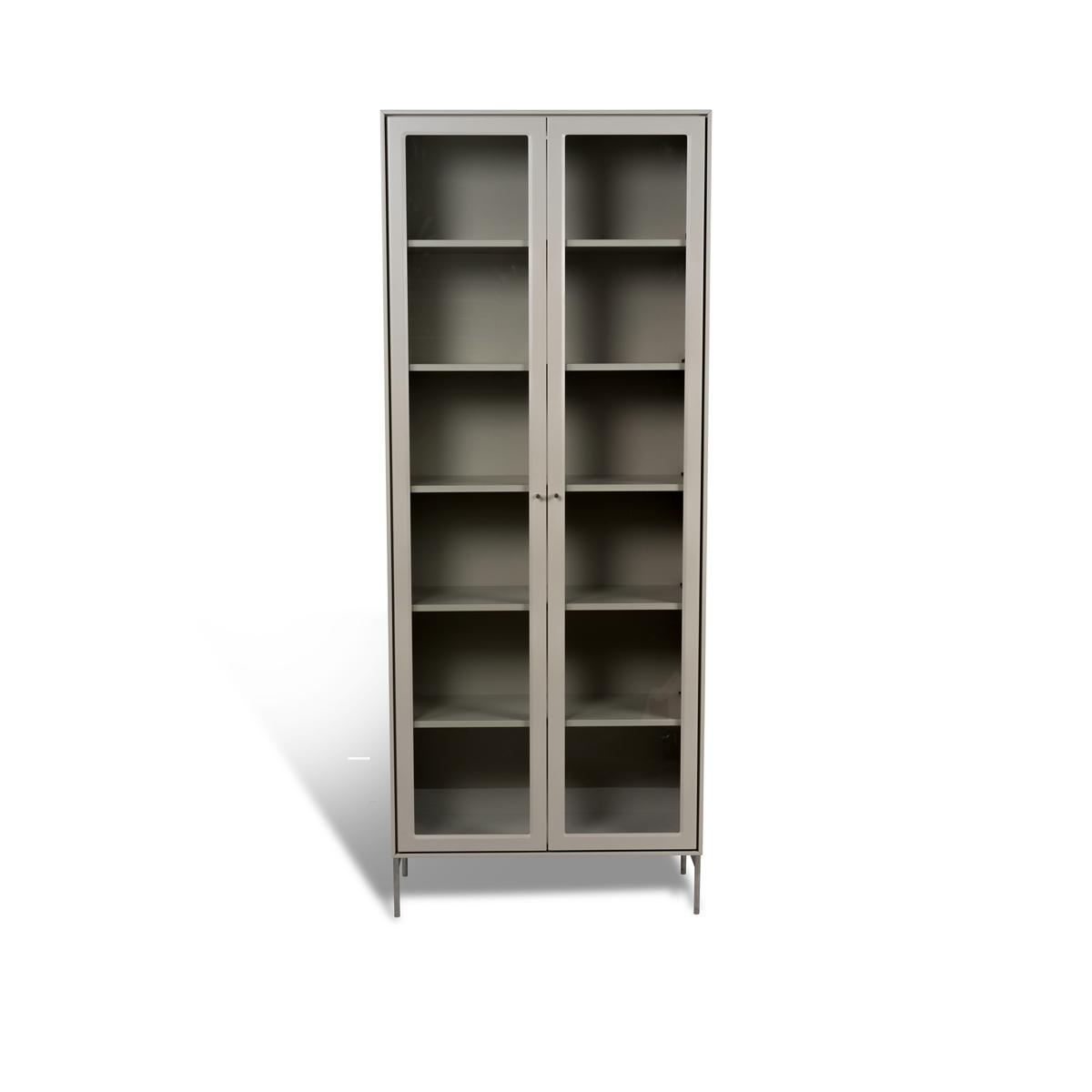 Mavis - Volt Vitrinskåp 190 cm Beige/Rostfritt - Skåp och vitrinskåp - Martina Elgemark - Silver,Beige - Glas/Metall