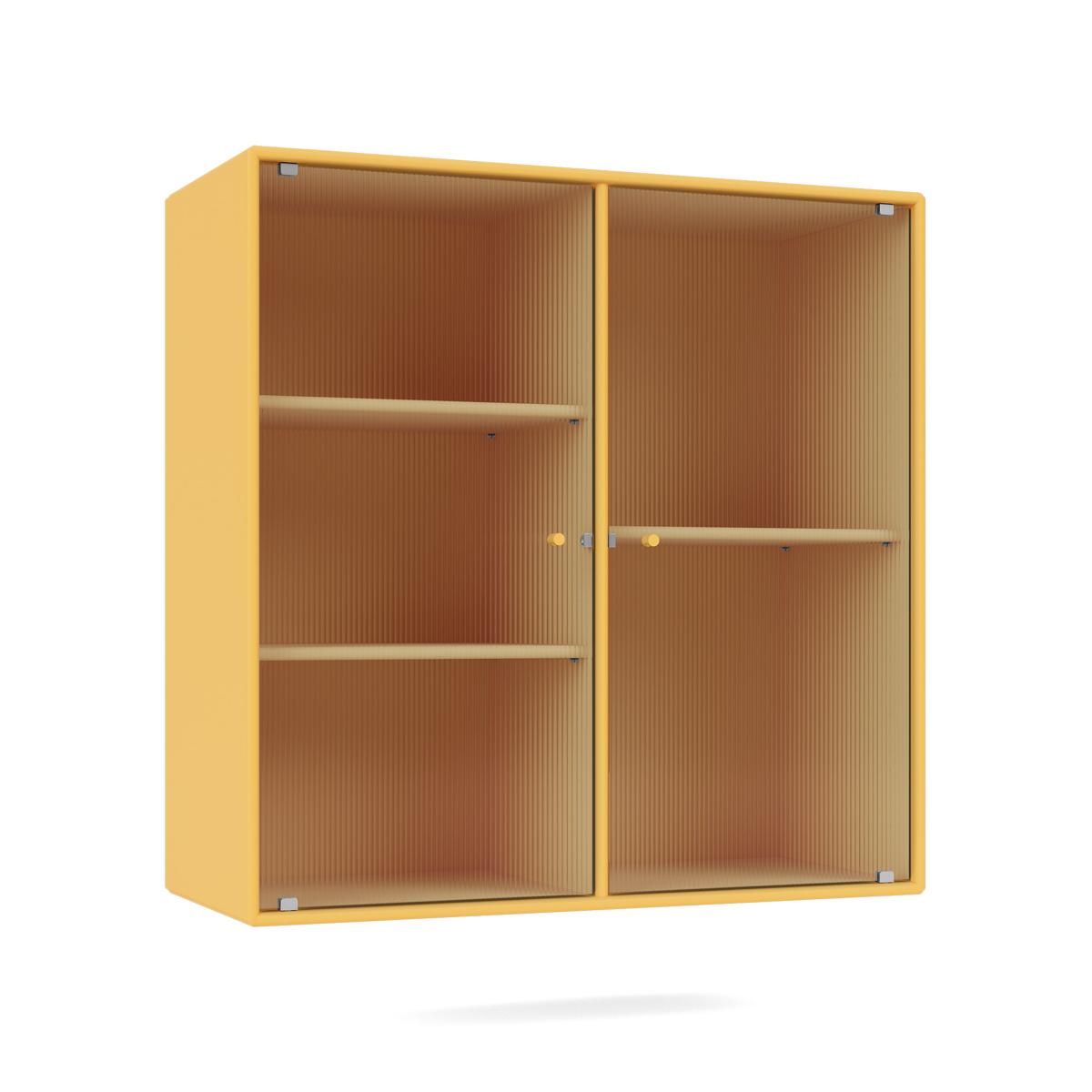 Montana - Ripple Ii – Vitrine Cabinet 166-Acacia 04 Suspension Rails - Skåp och vitrinskåp - Peter J. Lassen - Gul - Trä