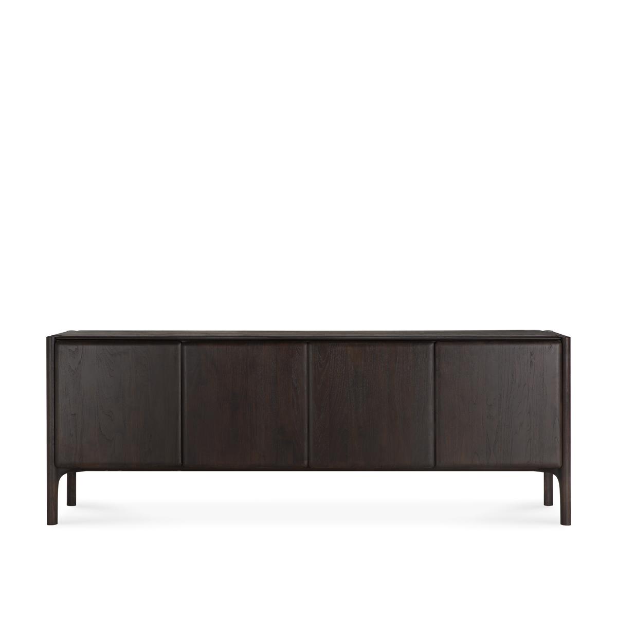 Ethnicraft - PI Sideboard - Varnished Teak - Dark Brown - 4 Doors 230/45/83 - Sideboards - Alain Van Havre - Brun - Trä