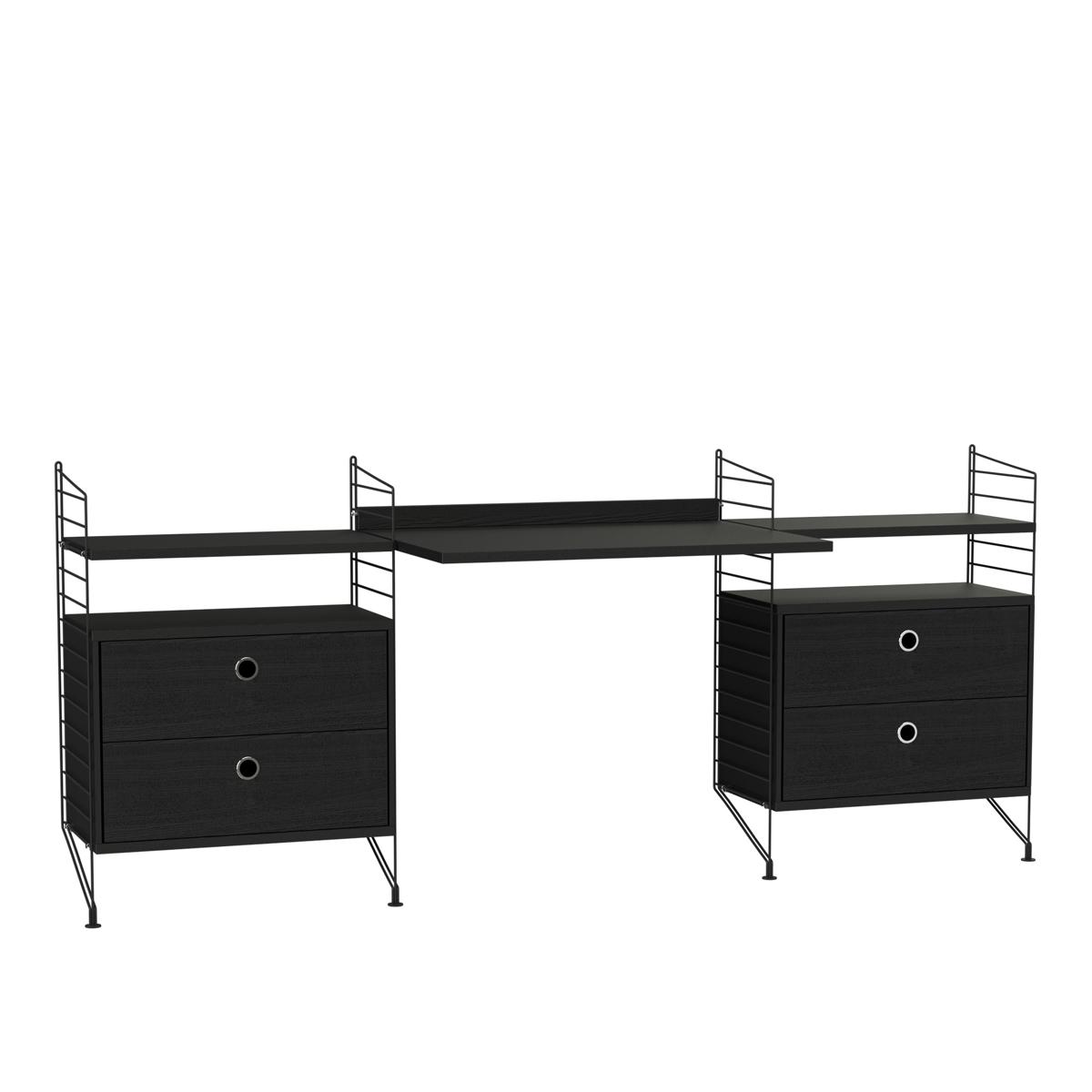 String - Kontor Hyllsystem C Svart / Svart - Svart