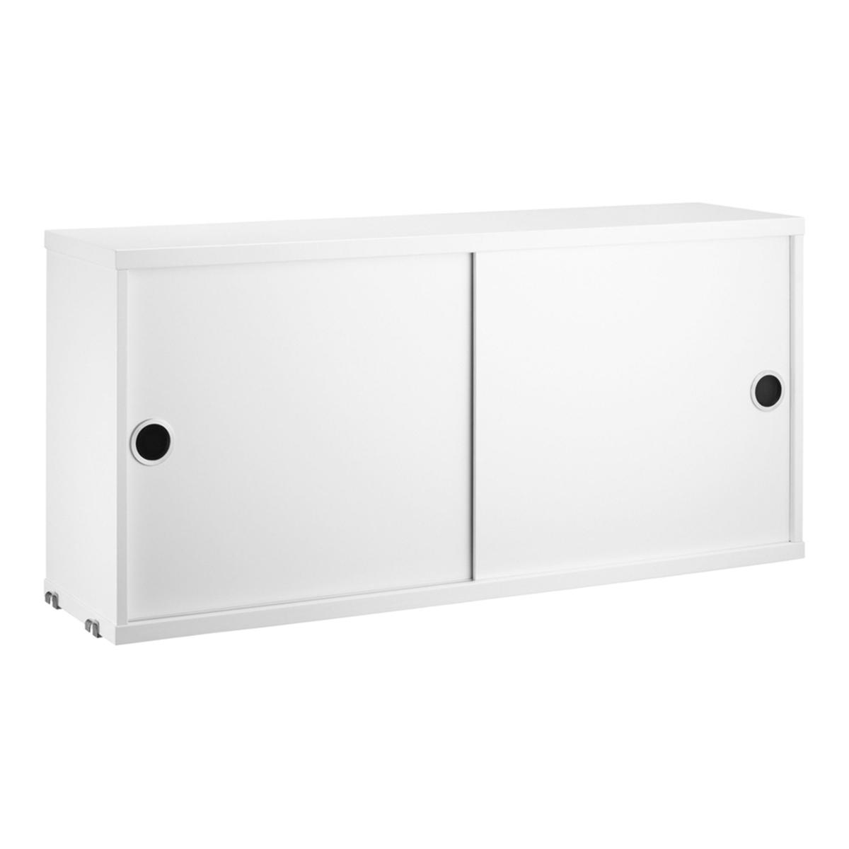 String - Skåp med skjutdörrar 78 x 20 cm vit - Hyllsystem - Nils Strinning - Vit - Metall