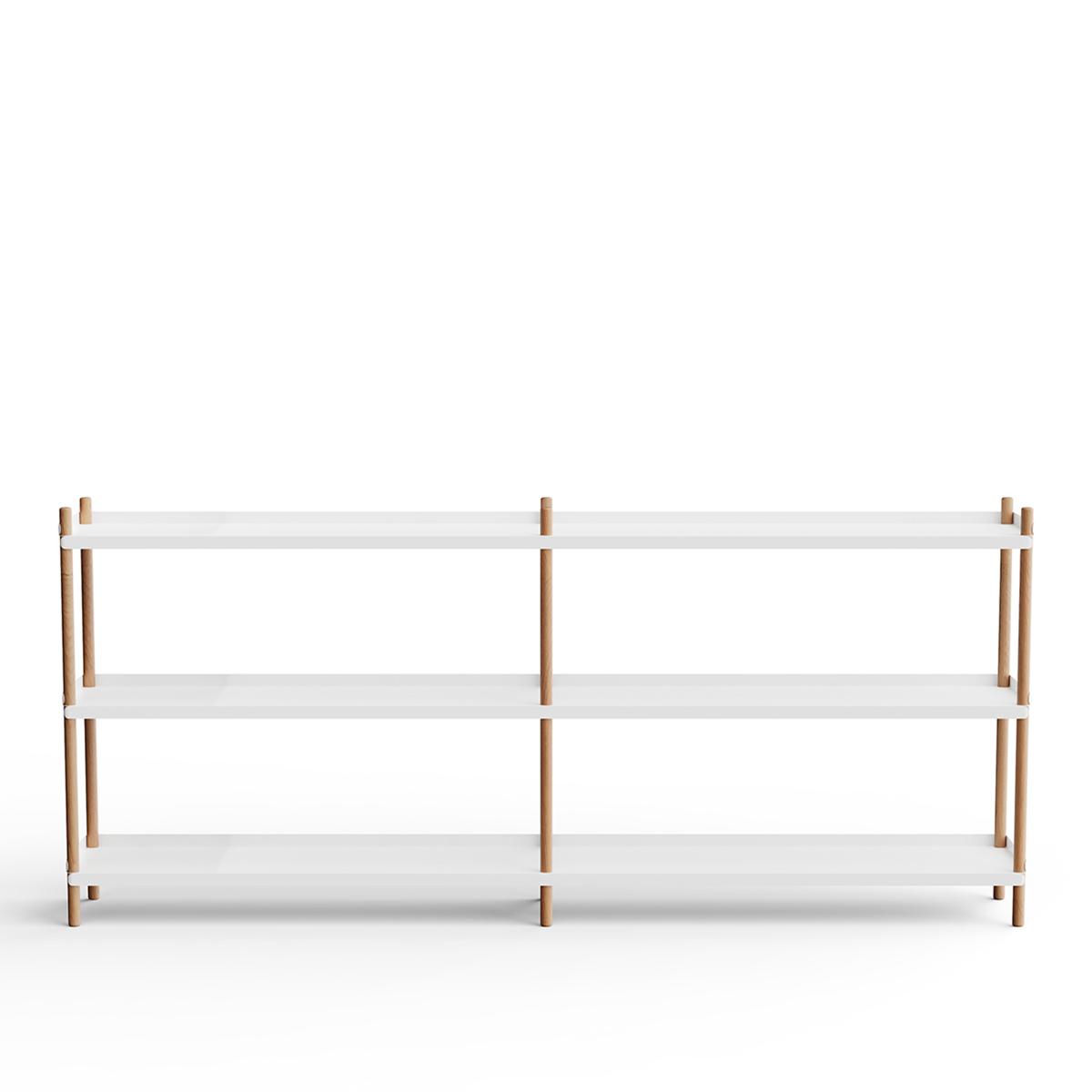 NINE - BOLT Shelving 2000 - 3 shelves Oak Natural White - Hyllor & Hyllsystem - Lennart Ebert - Vit - Metall/Trä