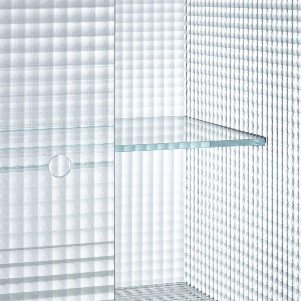 Glas Italia - COM02 Commodore, Finish: Crystal printed squares - Sideboards - Piero Lissoni - Transparent - Glas/Metall