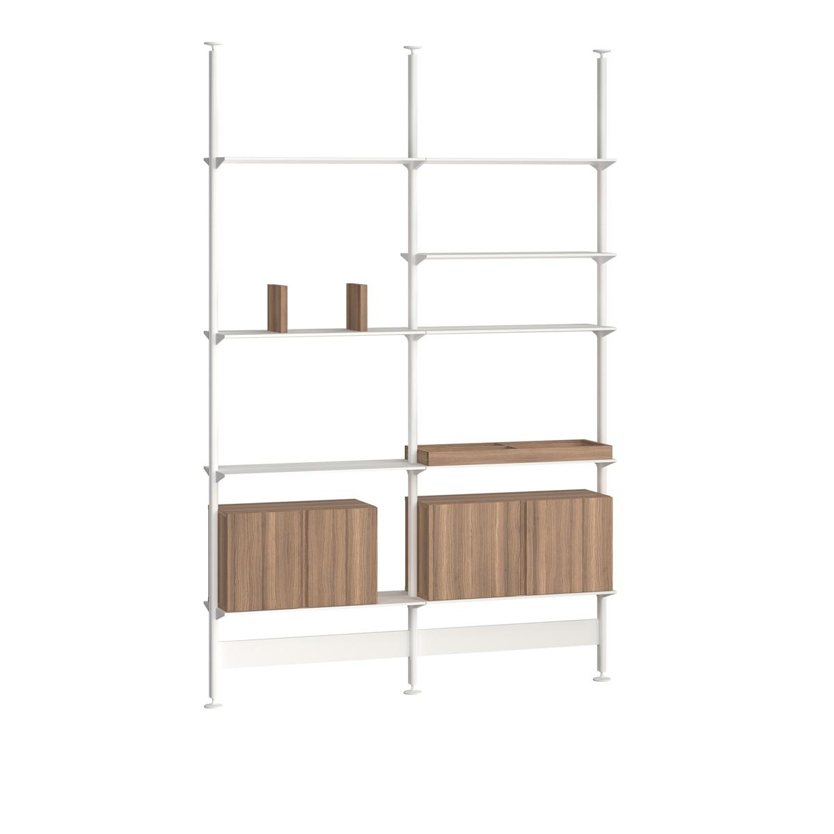 Pira - Pira G2 F-C A 212_204 White/Walnut H: 240-247 cm - Hyllor & Hyllsystem - Vit - Metall/Papper/Trä/Plast