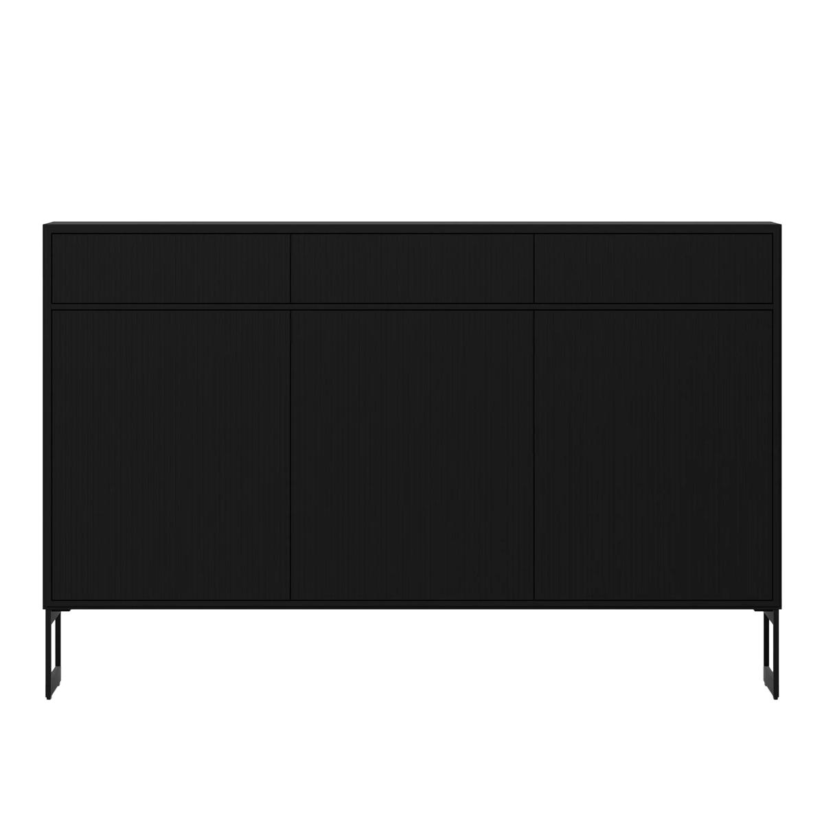 Englesson - Line skänk 3 dörrar hög svart med svart benställning - Skänkar och sideboards - Metall