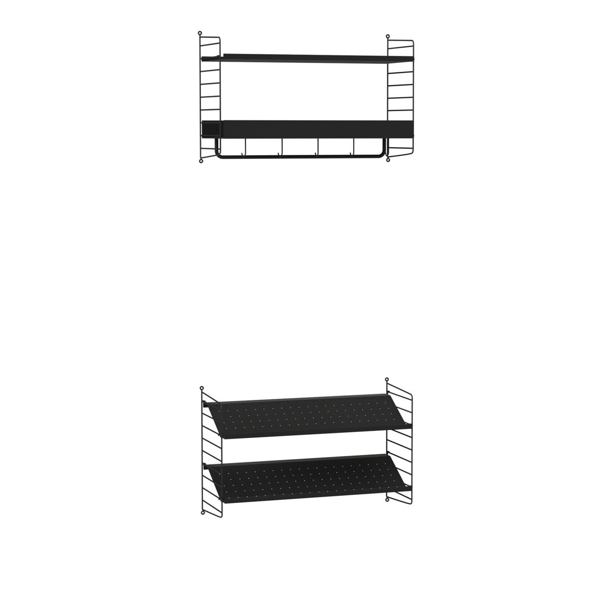 String - Hall Hyllsystem Q Svart / Svart - Hyllor & Hyllsystem - Svart