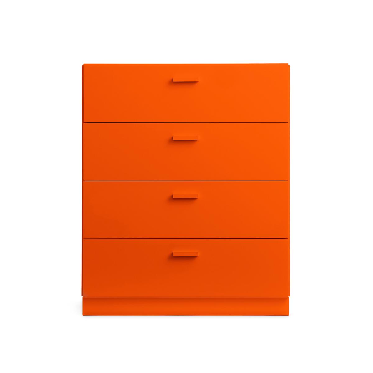 Relief - Relief Chest of Drawers Wide Plinth Orange - Byråer - TAF Studio - Orange - Metall/Trä