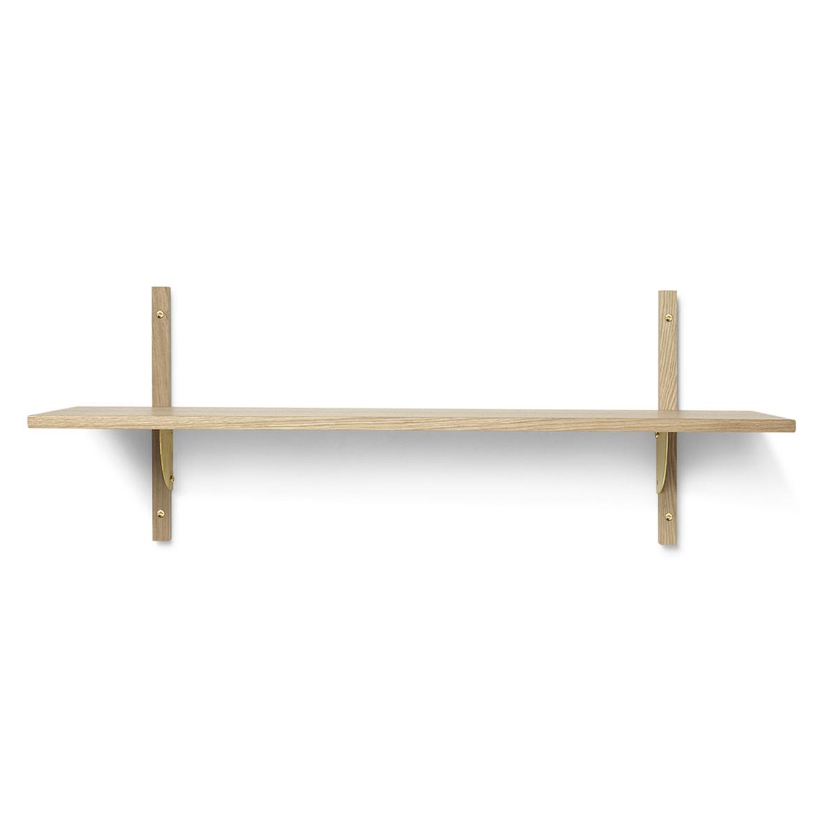Ferm Living - Sector Shelf Single Wide Oak / Brass - Hyllsystem - Träfärgad - Metall/Trä
