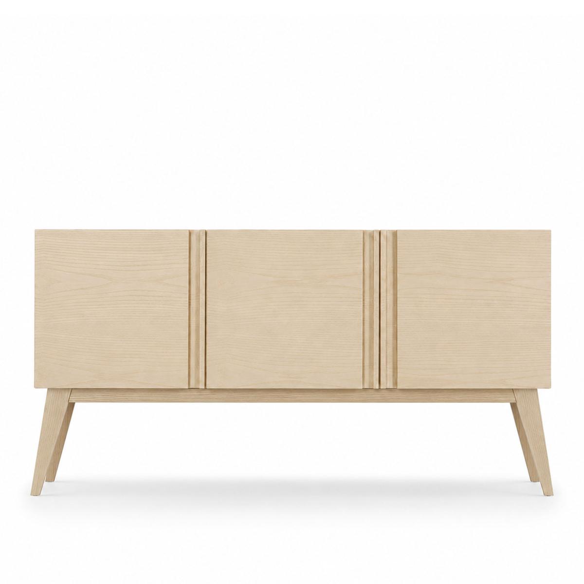 Fogia - Boss Sideboard 3 Dörrar, Lackad Ask, Stenskiva, Träunderrede - Skänkar och sideboards - Bo Westerdahl - Träfärgad - Trä/Sten