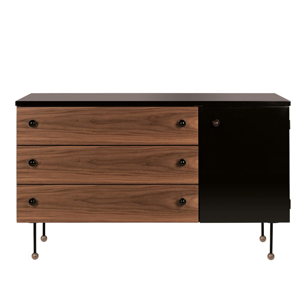 Gubi - 62 Dresser / 3 Drawers - Byråer - Greta Magnusson Grossman - Träfärgad,Svart - Trä