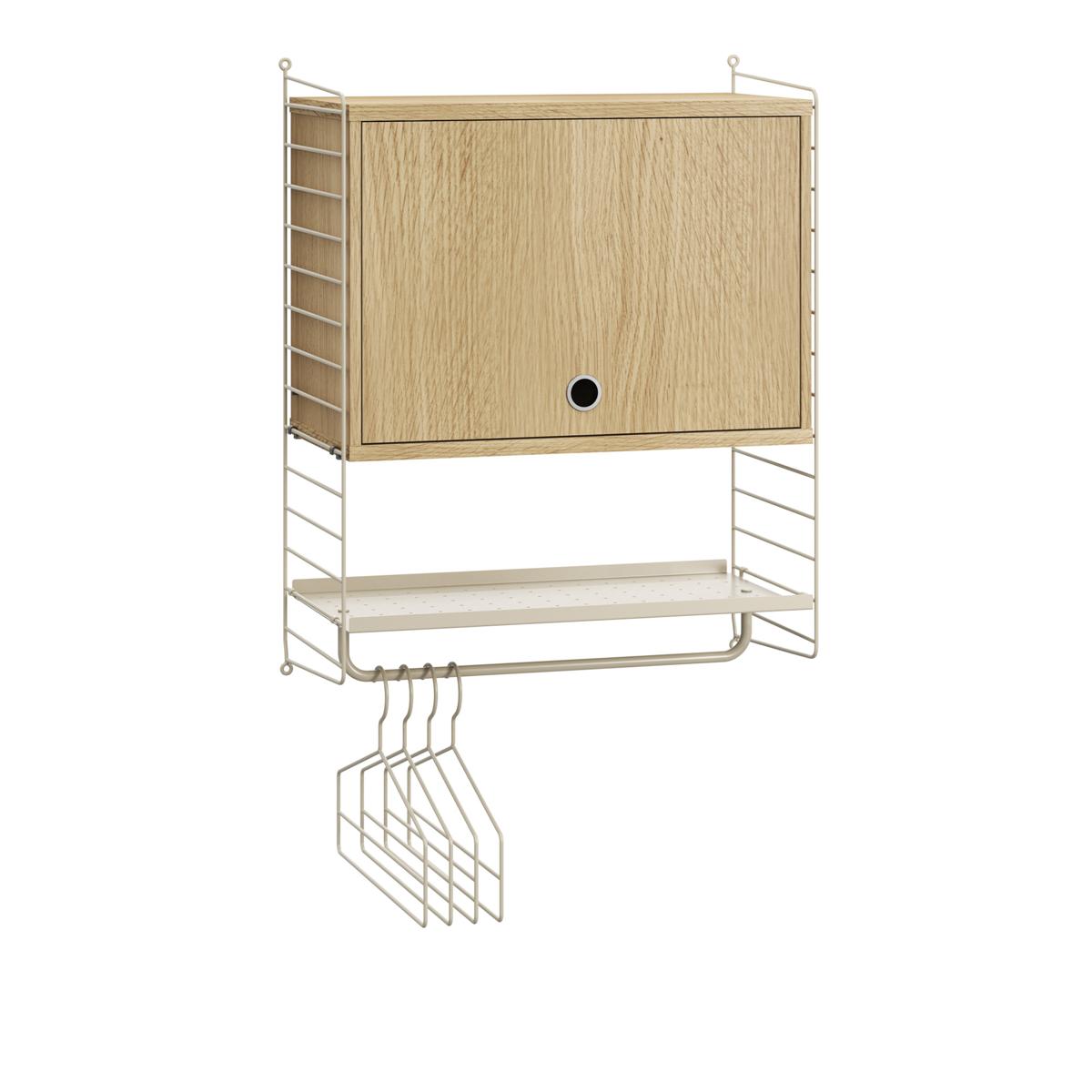 String - Hall hyllsystem V ek/beige - Träfärgad