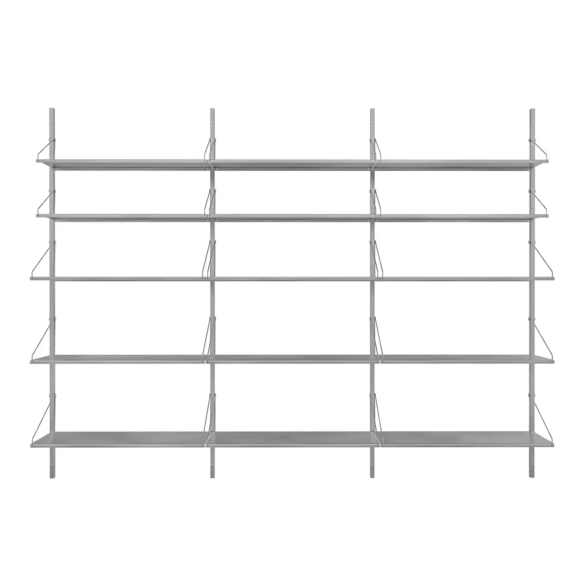 Frama - Shelf Library Triple Section H1852 Stainless Steel - Hyllor - Kim Richardt - Träfärgad - Metall