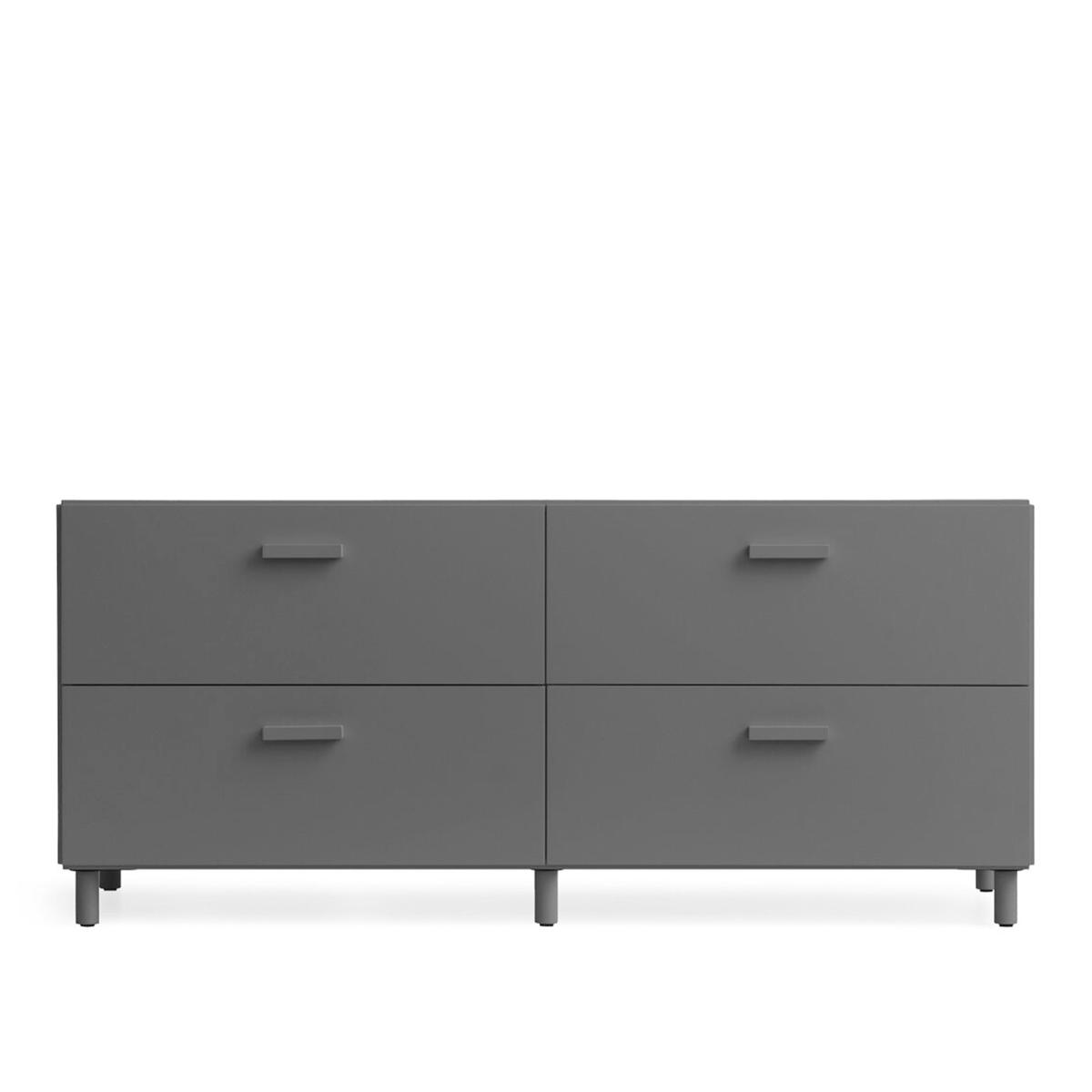 Relief - Relief Chest of Drawers Low Legs Grey - Byråer - TAF Studio - Grå - Metall/Trä
