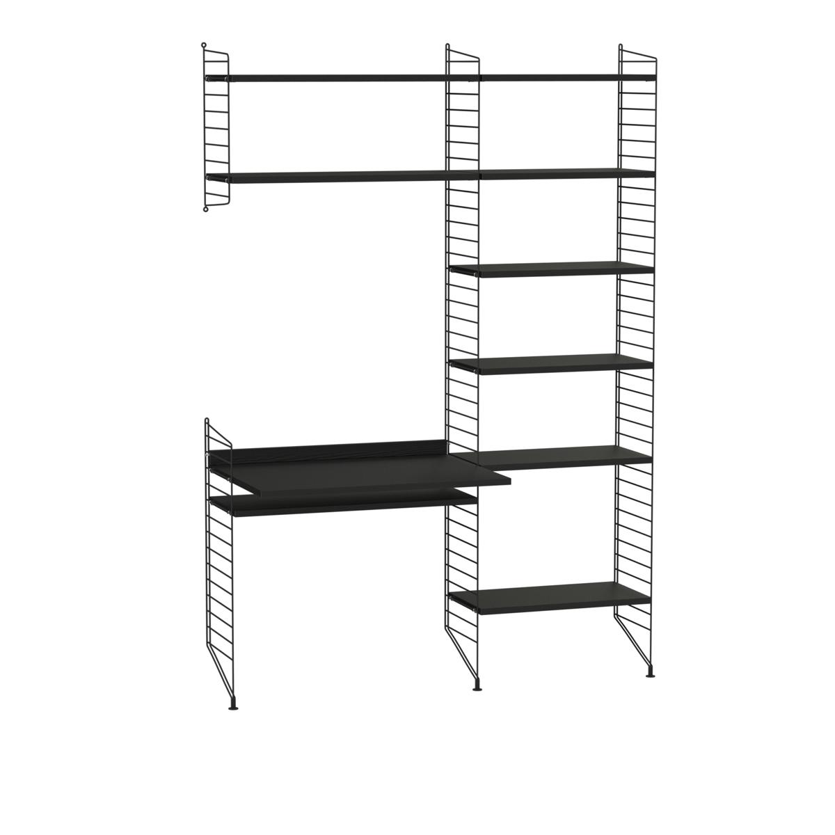 String - Kontor Hyllsystem G Svart / Svart - Svart