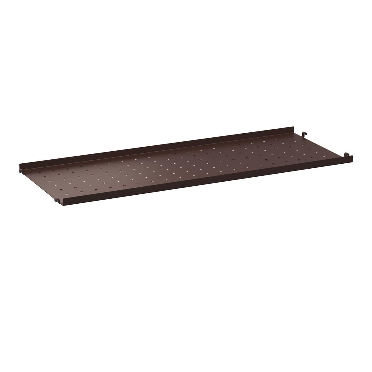 String - Metallhyllplan låg kant 78 x 30 cm mörkbrun - Hyllsystem - Brun - Metall