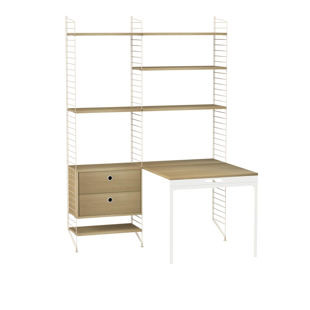 String - Kontor Hyllsystem E Ek / Beige - Träfärgad