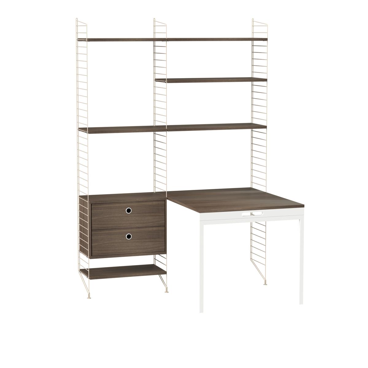 String - Kontor Hyllsystem E Valnöt / Beige - Träfärgad