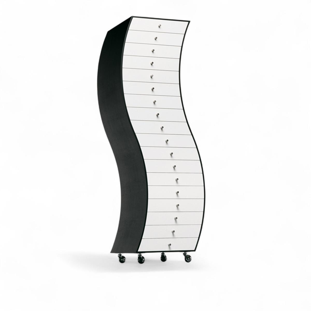 Cappellini - Progetti Compiuti PC 3 - Side 1 - Förvaringsskåp - Shiro Kuramata - Svart - Metall/Trä